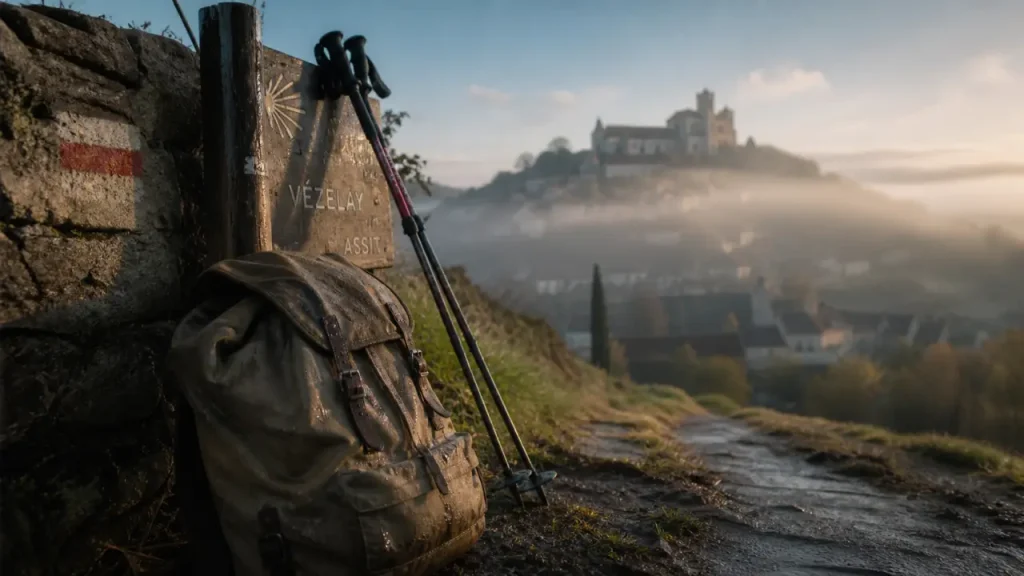 Camino de Santiago étapes depuis Vézelay, chemin et basilique