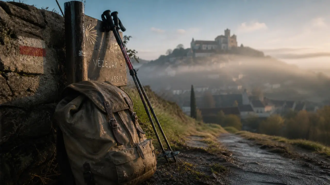 Camino de Santiago étapes depuis Vézelay, chemin et basilique