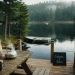 Hébergement insolite lac des Settons : terrasse bois et bain nordique au bord du lac
