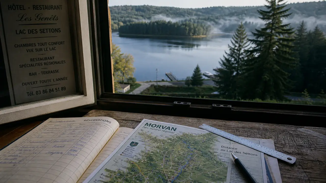 Hôtel Morvan Lac des Settons : carnet et carte, distance au lac