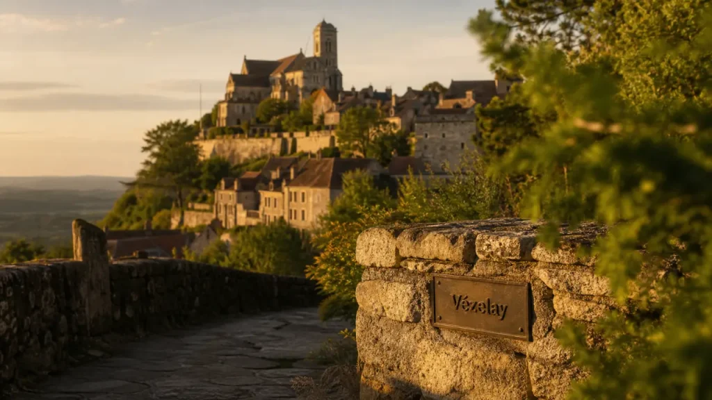 Les plus beaux villages du Morvan, Vézelay : village en pierre au golden hour