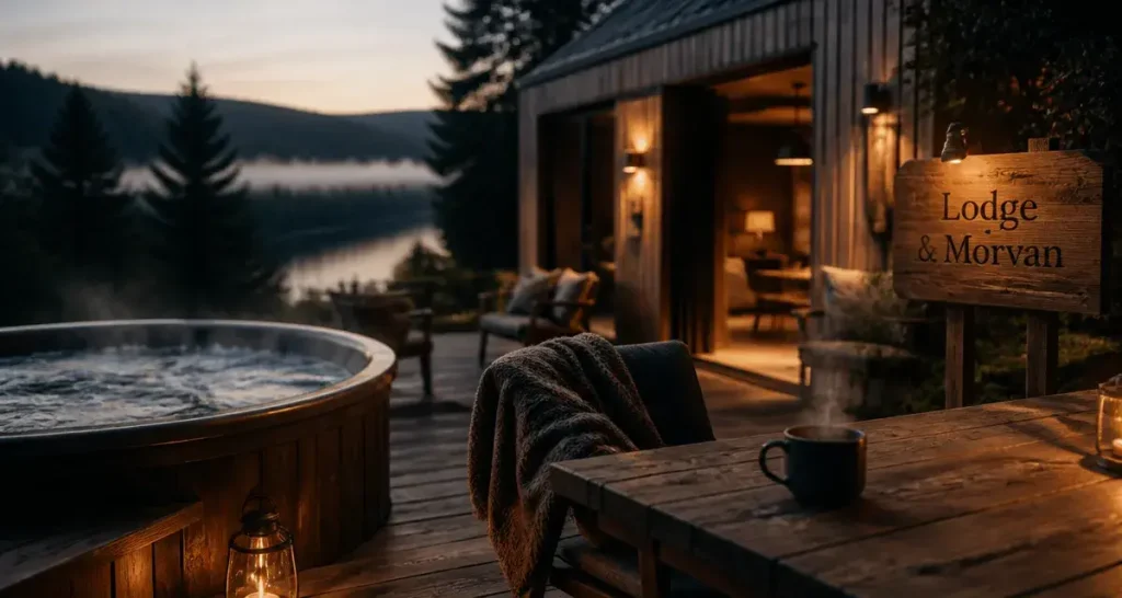 lodge bourgogne avec terrasse, bain nordique et vue Morvan