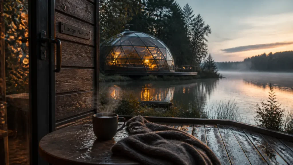 Lodge insolite en forêt, hébergement nature