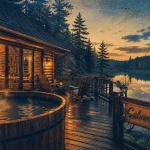 Logement insolite Nièvre : cabane & spa au bord d’un étang, bain nordique fumant