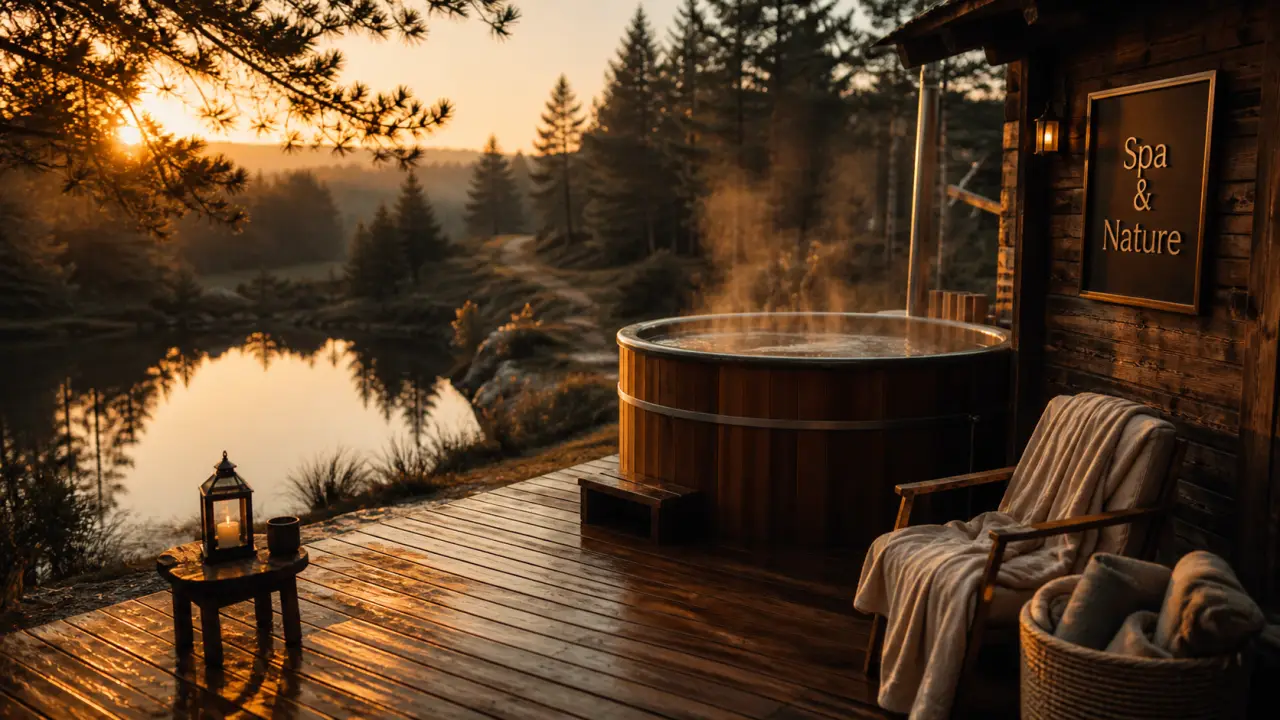 Nuit insolite bourgogne spa : bain nordique fumant en pleine nature