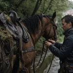 Randonnée équestre Morvan : cheval chargé et itinéraire GPX
