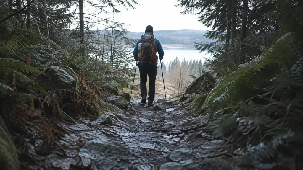 Boucle randonnée 2 jours Morvan : sentier vers le lac des Settons