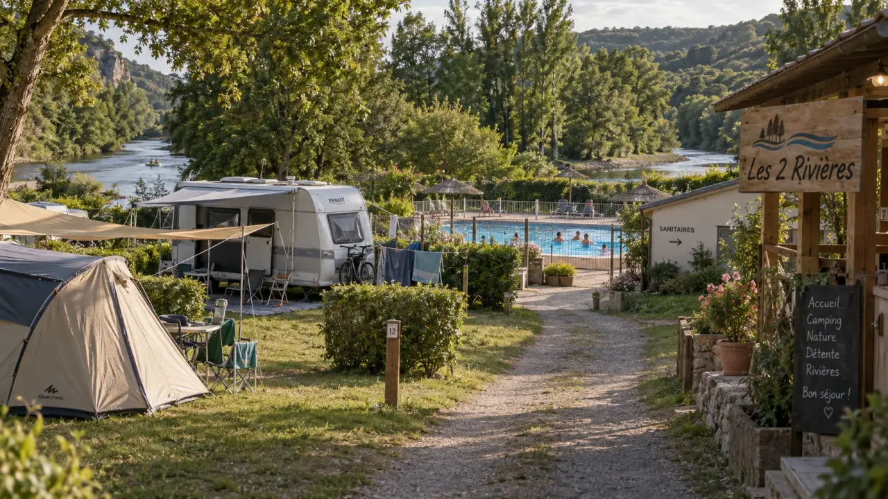 Camping les 2 rivieres morvan : emplacements tentes et caravane, piscine chauffée