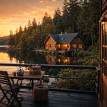 Gîte Morvan lac au bord du lac, terrasse vue lac