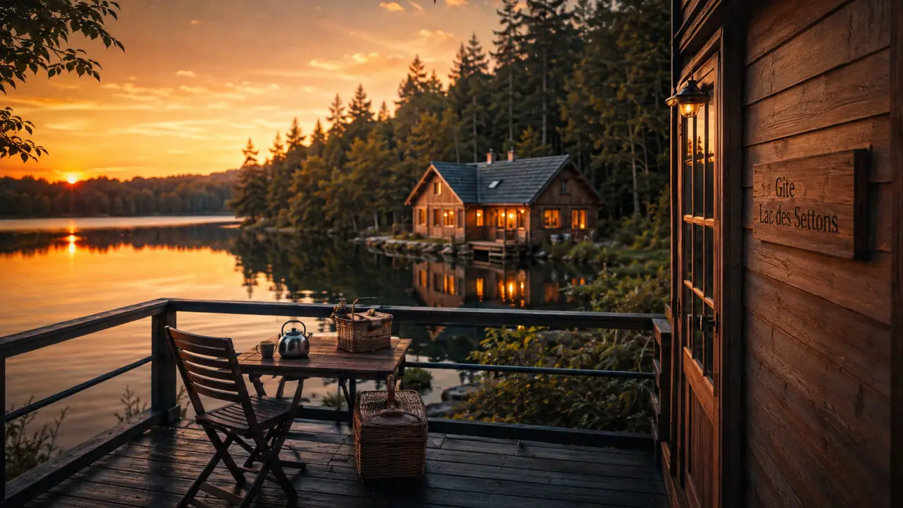 Gîte Morvan lac au bord du lac, terrasse vue lac