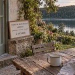 La maison du lac Morvan, jardin et rive du lac au Morvan