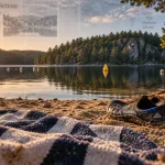 Lac Morvan baignade : baignade surveillée, eau calme près du lac des Settons