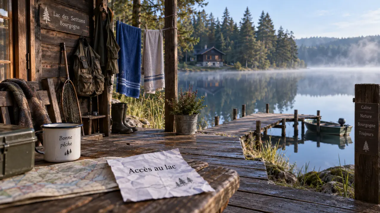 Location chalet bord de lac Morvan : accès au lac et confort