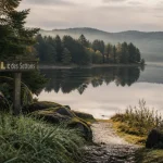 Massif du morvan tourisme : lac des Settons au calme, sentier vers l’eau