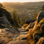 Morvan insolite : rochers de granit à Uchon au golden hour