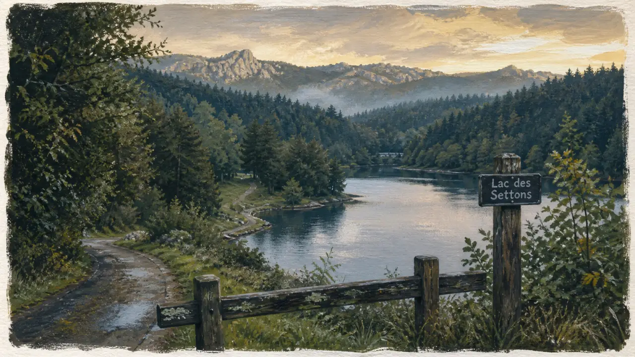 Parc national du Morvan tourisme, Lac des Settons et sentier en forêt