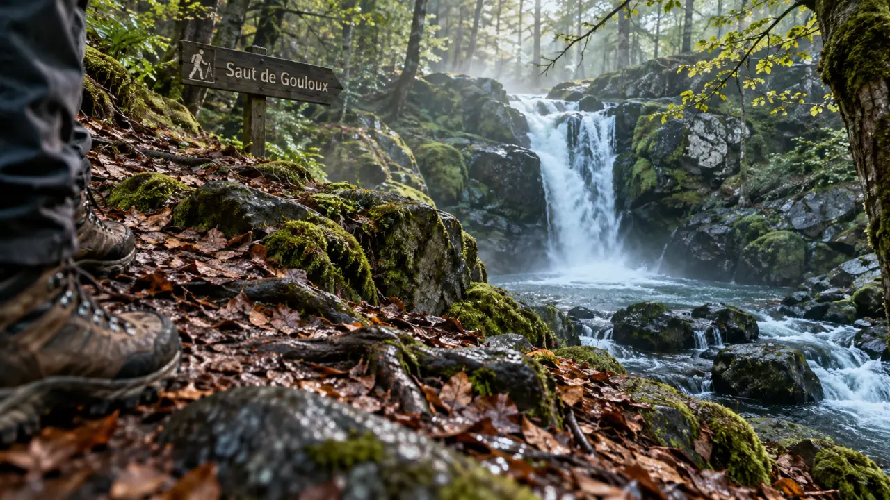 Randonnée cascade Morvan : sentier vers le Saut de Gouloux