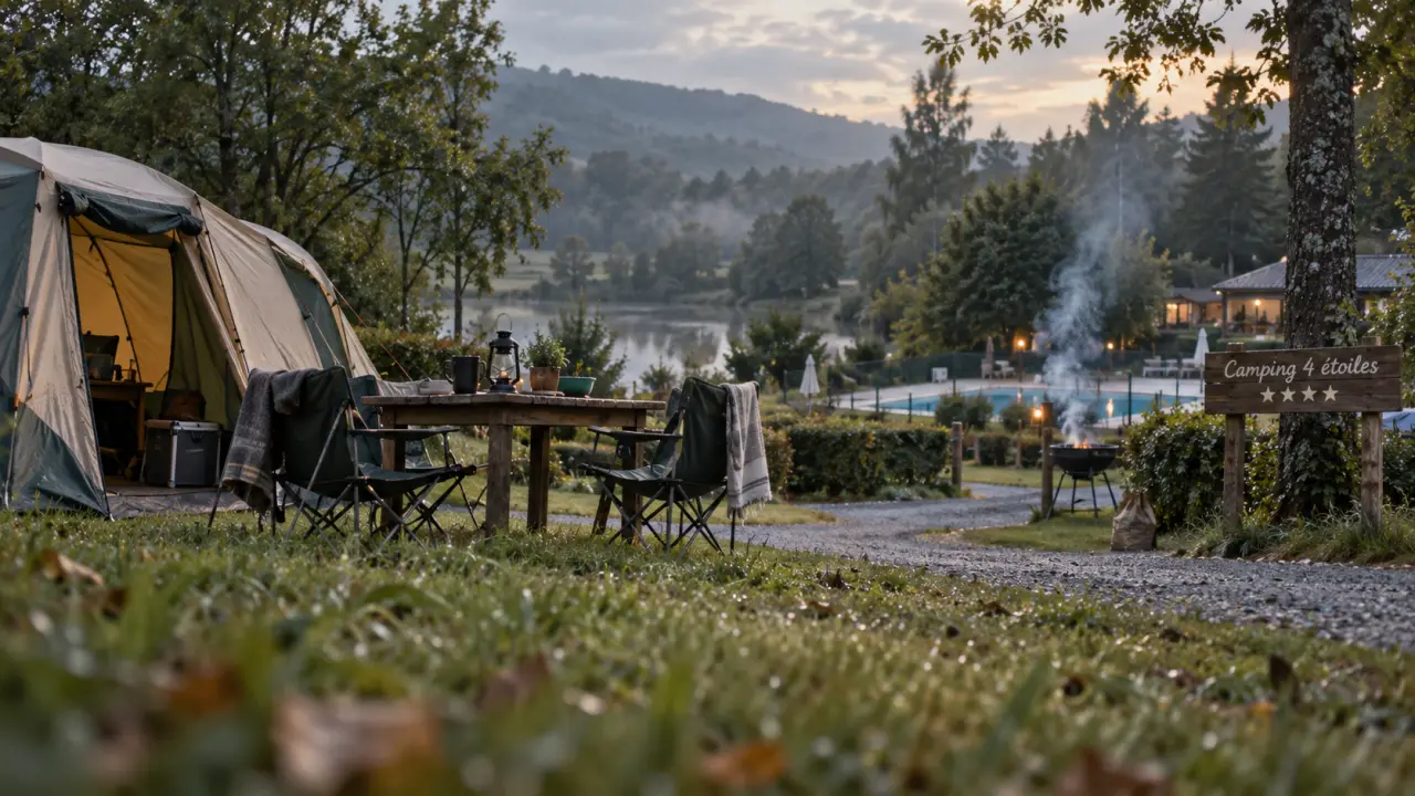camping morvan 4 etoiles, emplacements en herbe, piscines