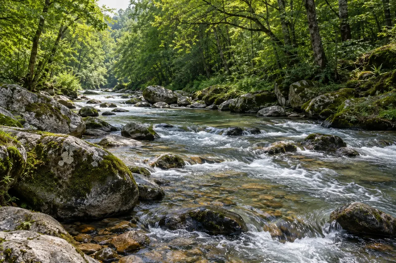 Pêche Cure Morvan dans un secteur boisé aux eaux vives